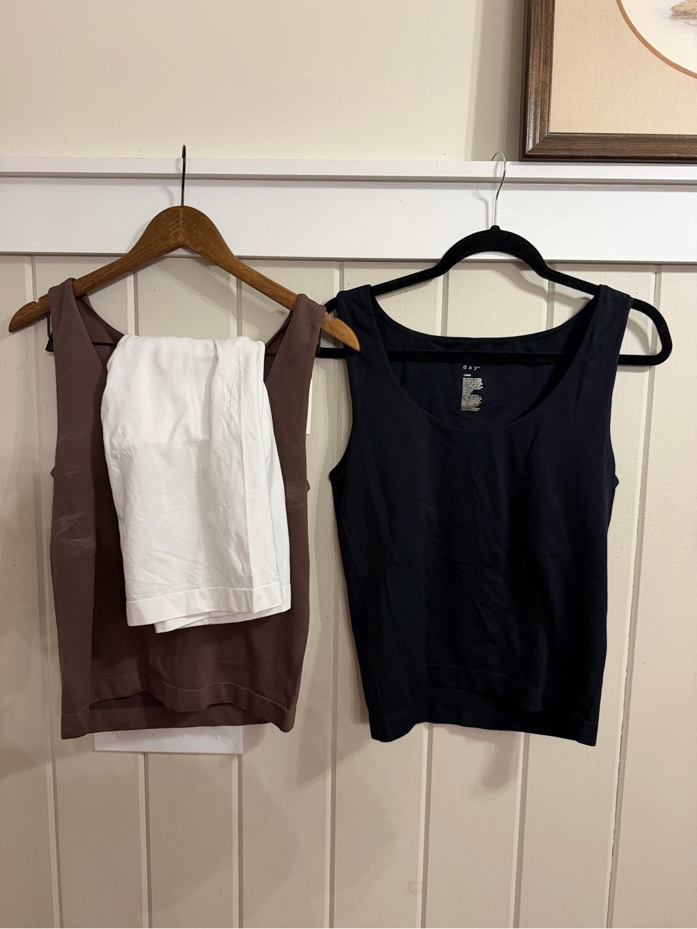 a new day Seamless Scoop Neck Tanks Set- Brown (L, NWT), White (XL, NWOT), Black